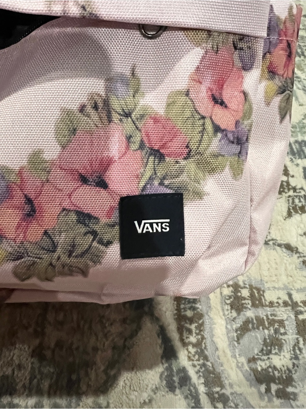Vans Old Skool Drop V Backpack Light Pink Floral Kitten Print - Picture 6 of 10